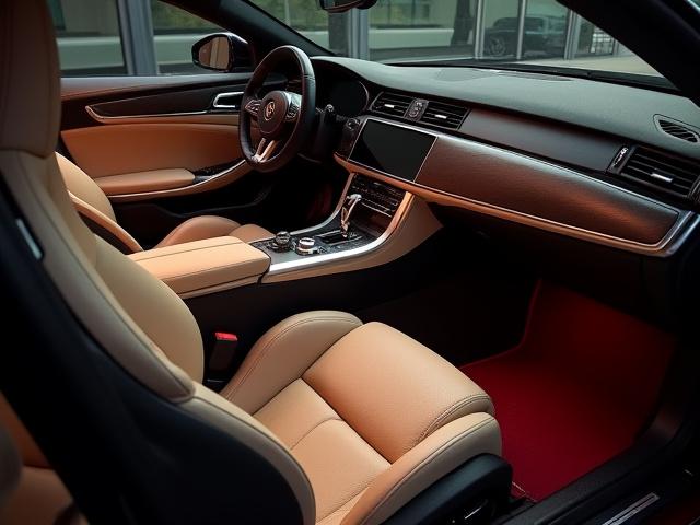 Interior de un coche antes y después de una restauración o mejora